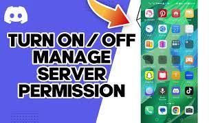How To Turn On Or Off Manage Server Permission On Discord