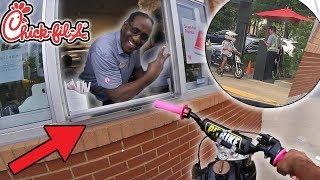 CHICK-FIL-A Drive Thru on My 90cc DIRTBIKE!!