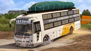 Indian S.R.S Travels Bus Driving Through Narrow Roads | Euro Truck Simulator 2 | Ets2