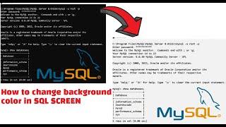 How to change Background color in SQL command prompt | Learn To Code