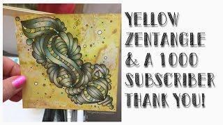 Yellow Zentangle and a THANK YOU! - Artzyfartzy