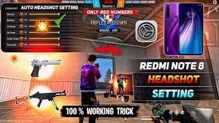 Free Fire Headshot Setting ️ [ 2024 ] || Redmi Note 8 Sensitivity Setting  || Free Fire