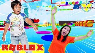 Ryan vs Mommy in Roblox Super Mega Easy Obby Let’s Play!