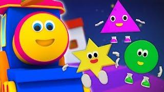 Bob o trem | cinco pequenas formas | formas canção | rima de berçário | Five Little Shapes