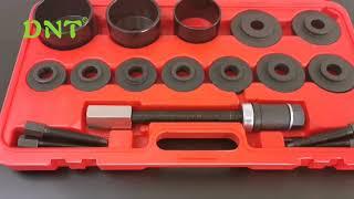 How To Use:How to remove wheel bearing easy by 19pcs FWD wheel bearing tool kit