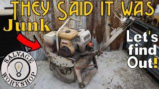 I PULLED this Roller from a DUMPSTER!! -  Can we SAVE this Forgotten Walk Behind Vibratory roller?