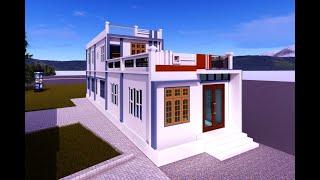 18x50 two storey house design|| နှစ်ထပ်တိုက် #htpcivilengineering #home