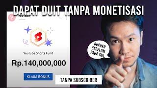 Tutorial dapet gaji 140 Juta dari Youtube SHORTS tanpa Subscriber dan 4000 public watch hour