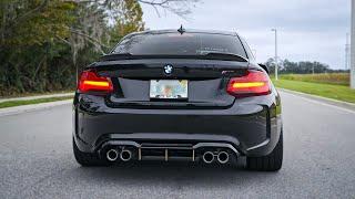 BMW M2 VRSF Catless Downpipe with M Performance Exhaust Sound Start Up, Revs & Flyby's!