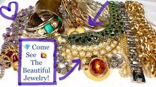 23 Lbs ShopGoodWill Jewelry Unboxing Ep5 Vintage 🟣Rhinestone! 925! & More! #jewelrySale