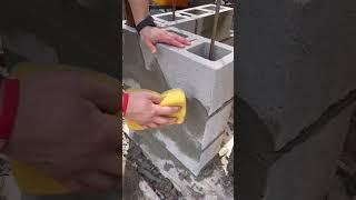 How to install cement block. Rookie installer. #diy #youtubeshorts #construction