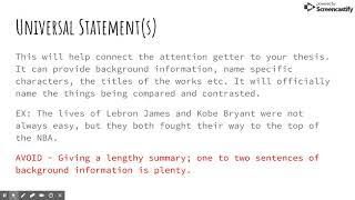 Introduction Paragraph - Compare and Contrast