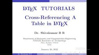 LaTeX Tutorial 11: Referencing A Table in LaTeX