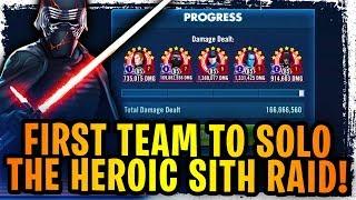 WORLD'S FIRST TEAM TO SOLO HEROIC SITH RAID! Best Raid Team! Supreme Leader Kylo Ren is a Raid Boss!