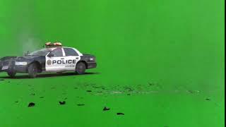 GREEN SCREEN FOOTAGE POLICE CAR CRASH