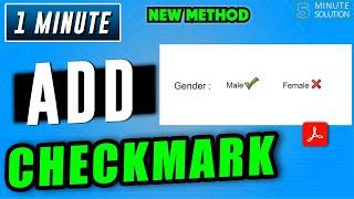 How to add checkmark in adobe acrobat 2024 | Checkmark in PDF