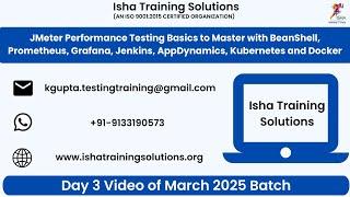 JMeter Performance Testing Basics to Master Day3 on 7th March.Contact us on +91-9133190573 to enroll