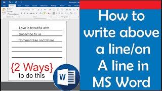 How to type on a line in Word - how to write above a line in MS Word