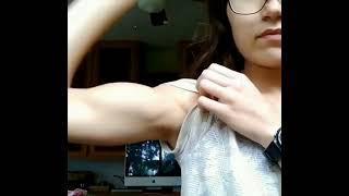 Girl flexing biceps !