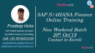 SAP S4 HANA Simple Finance Training | New Batch - 20 Oct