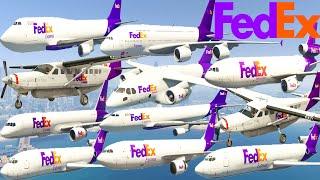 GTA V: Every FedEx Airplanes Take Off Test Flight Landing Gameplay