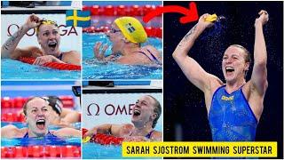  Sweden's Sarah Sjöström wins gold in Olympic women's 100m freestyle swimming! Tori Huske silver!