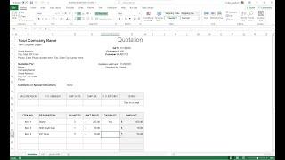 Free Business Quote Template in Excel