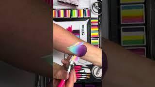 Leanne’s Rainbow Face Paint Butterfly one stroke tutorial easy