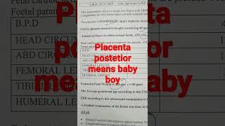 placenta posterior position means baby boy hota he kya?