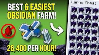 Minecraft BEST Obsidian Farm Tutorial - EASIEST - 26,300/HR!