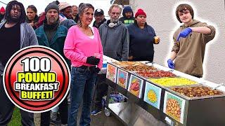 Making A 100 Pound Breakfast Buffet For The Homeless!