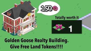 The Simpsons tapped out - Golden Goose realty Building! Gives FREE Land Tokens!