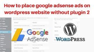 How to place google adsense ads on wordpress website without plugin 2 | Digital Marketing Tutorial