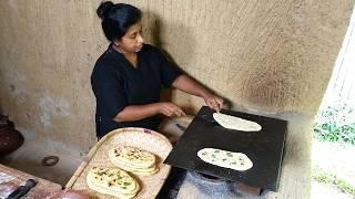 Naan Recipes  Butter Naan Roti and Garlic Naan Roti with Chickpea and Potato curry | Village Food