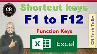 shortcut keys F1 to F12 | MS Excel | CR Tech Talks | in telugu