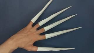 Длинные когти из бумаги, легкое оригами. Long claws made of paper, light origami.