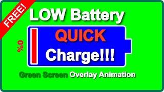  Green Screen BATTERY QUICK Charging Under 20 percent Animation VFX Chroma key (baterai low)