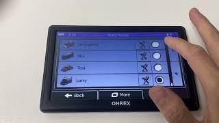 How to Select Vehicle Routes in OHREX sat nav GPS navigation