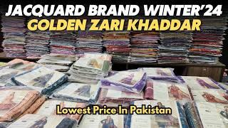 3Pc Golden Zari Khaddar Suits | New Winter Collection | Jacquard Brand | Branded Cut Pieces