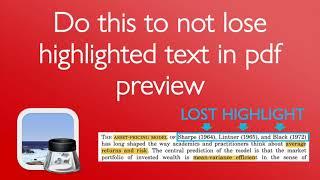 How to not lose highlighted text in pdf preview on mac (3 minutes)