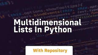 multidimensional lists in python