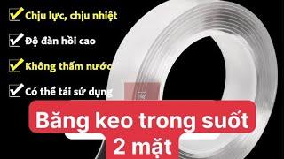 SHOP HÀ PHƯƠNG|BĂNG KEO TRONG SUỐT 2 MẶT KÍCH THƯỚC 3mx2mm - CHỊU LỰC|0925366299