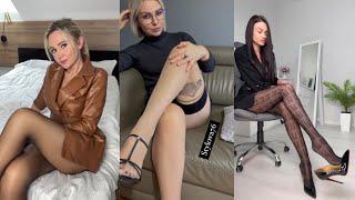 Beautiful Elegant Women Clip Compilation - Tights Stockings Pantyhose Heels Video Clips
