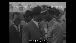 Maj. Gen. Yakubu Gowon Greets Selassie, Ahidjo & Ankrah | Civil War Talks | Lagos | November 1967