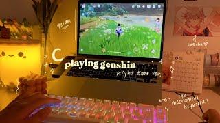   playing genshin @ night | rgb mechanical keyboard, asmr(?), ambient noise