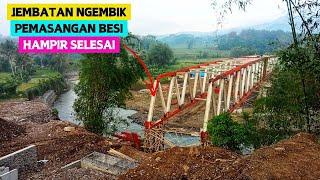 UPDATE TERBARU JEMBATAN NGEMBIK MAGELANG, PEMASANGAN BESI JEMBATAN HAMPIR MENYENTUH SISI MAGELANG