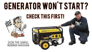 Generator Won't Start? - Check This First! - Video