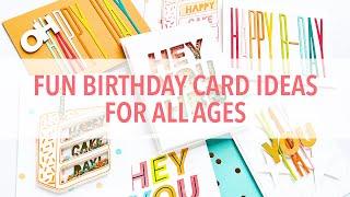 Fun Birthday Card Ideas For All Ages! New EBE Stamps, Dies, & Hot Foil Plates