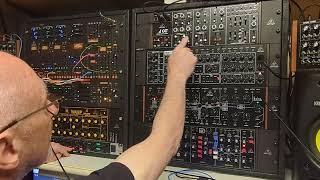Behringer CAT, Pro~1, Kobol Expander, Model D and Wasp synthesizers all playing the same sequence.