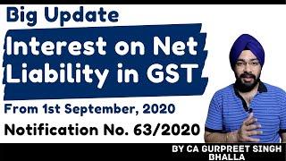 Interest on Net Tax Liability in GST | Much Awaited Notification No. 63/2020